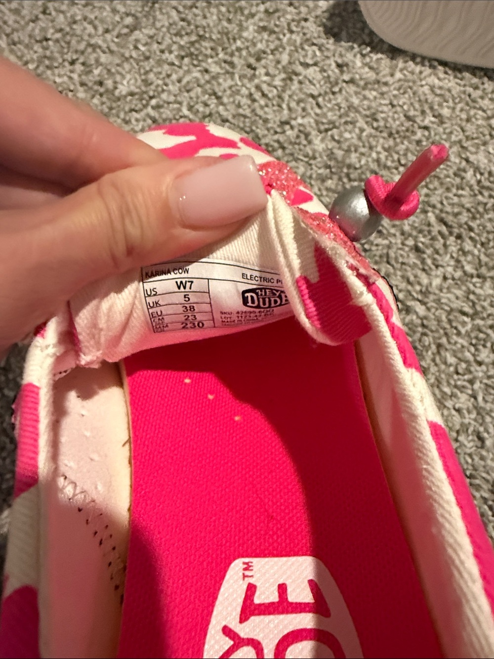 Hey Dude Women's Hot Pink Camo Slip-On Sneakers - Picture 4 of 4